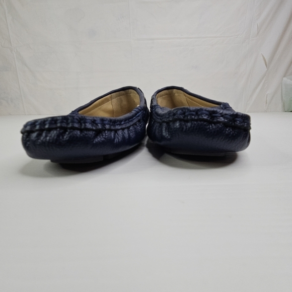 Janie And Jack Boy Connor Navy Leather New Driving Shoes Dress Kid Size 10 - Picture 7 of 15